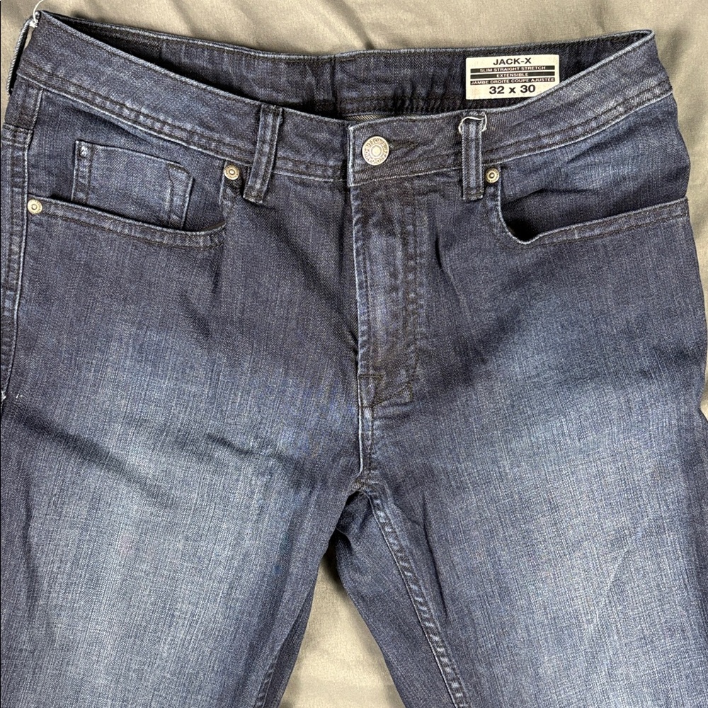 Buffalo David Bitton Men's Dark Blue Slim Straight  Stretch Jeans 32x30 - Picture 2 of 4